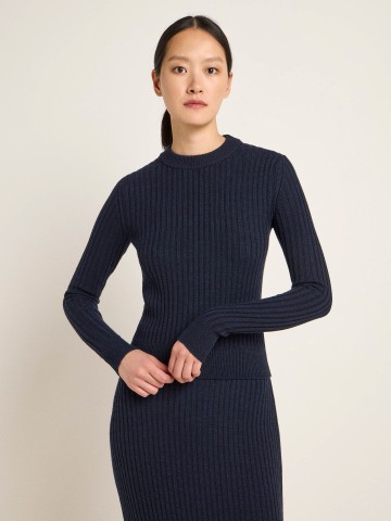 Rippenpullover midnight melange Lanius
