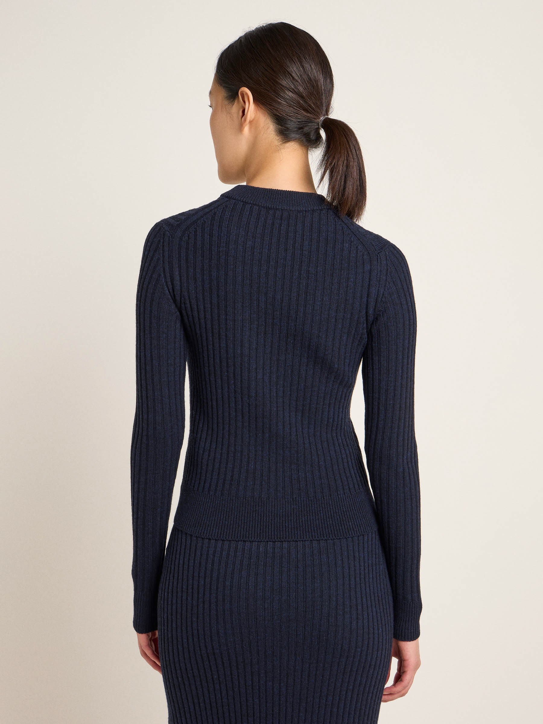 Rippenpullover midnight melange Lanius