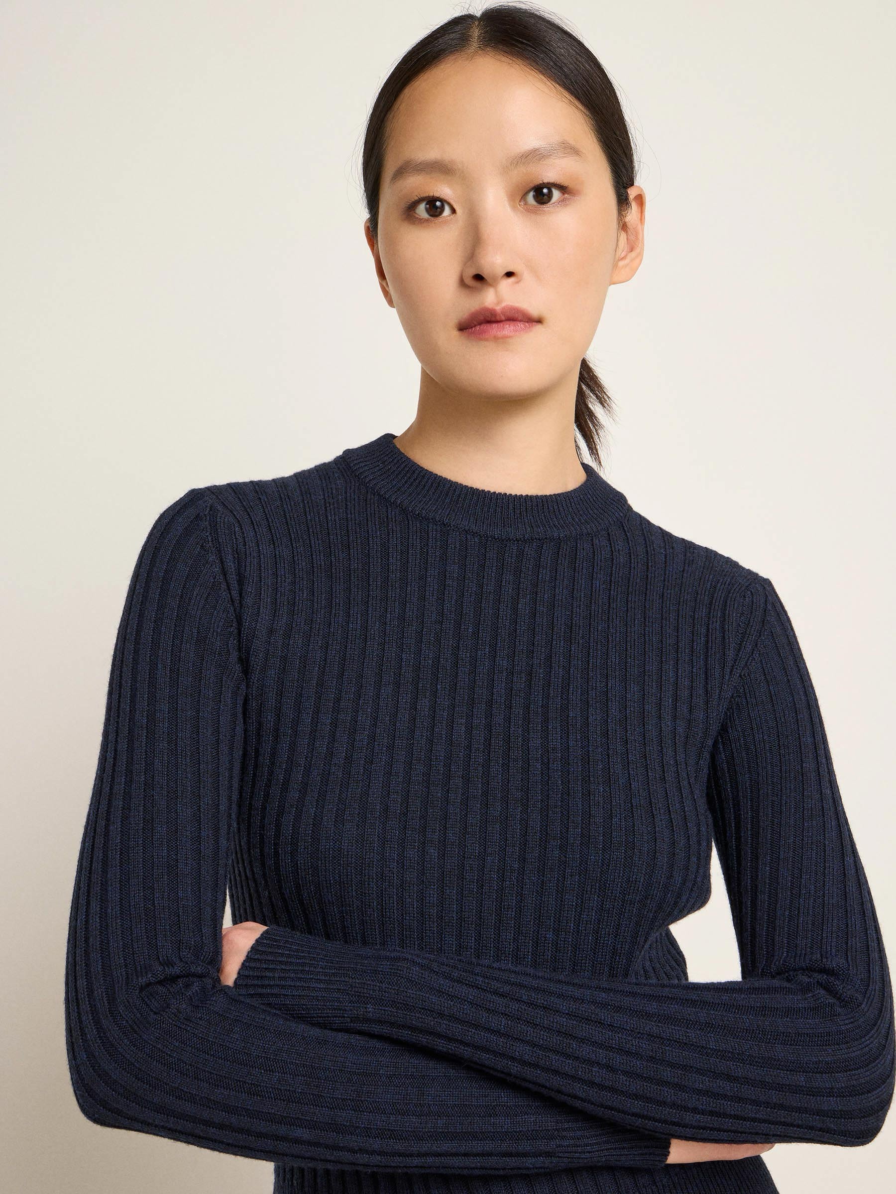 Rippenpullover midnight melange Lanius