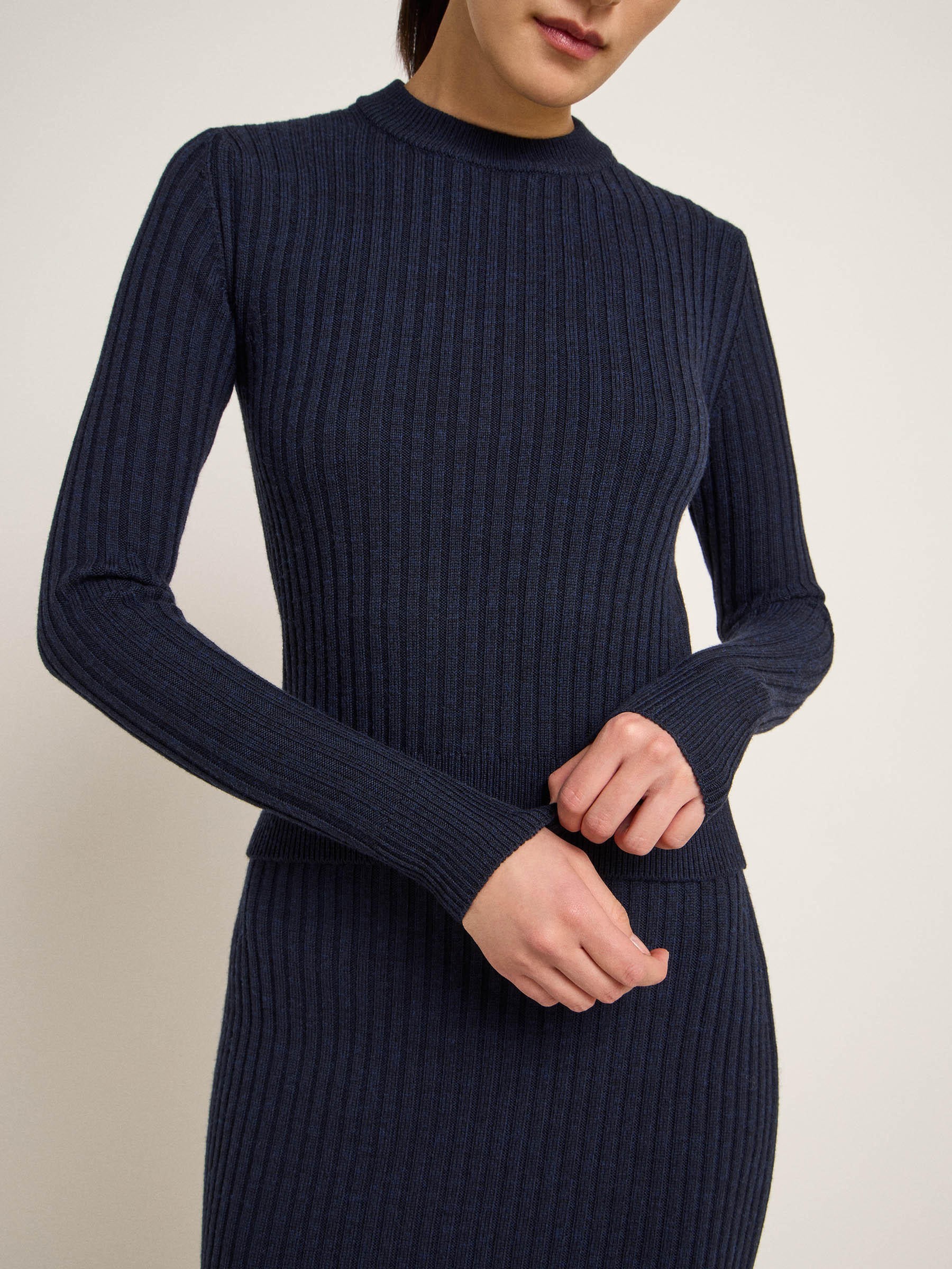 Rippenpullover midnight melange Lanius