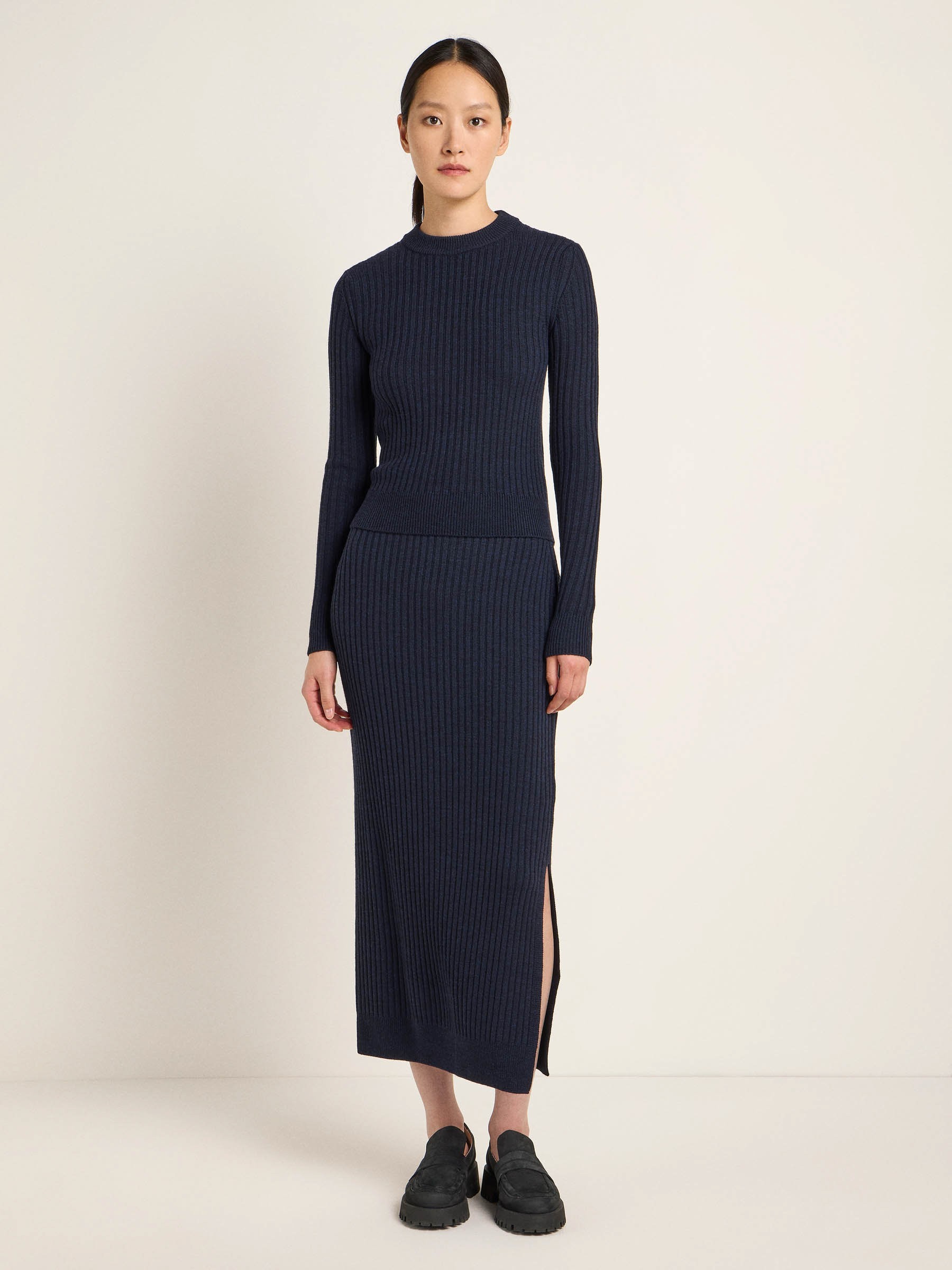Rippenpullover midnight melange Lanius