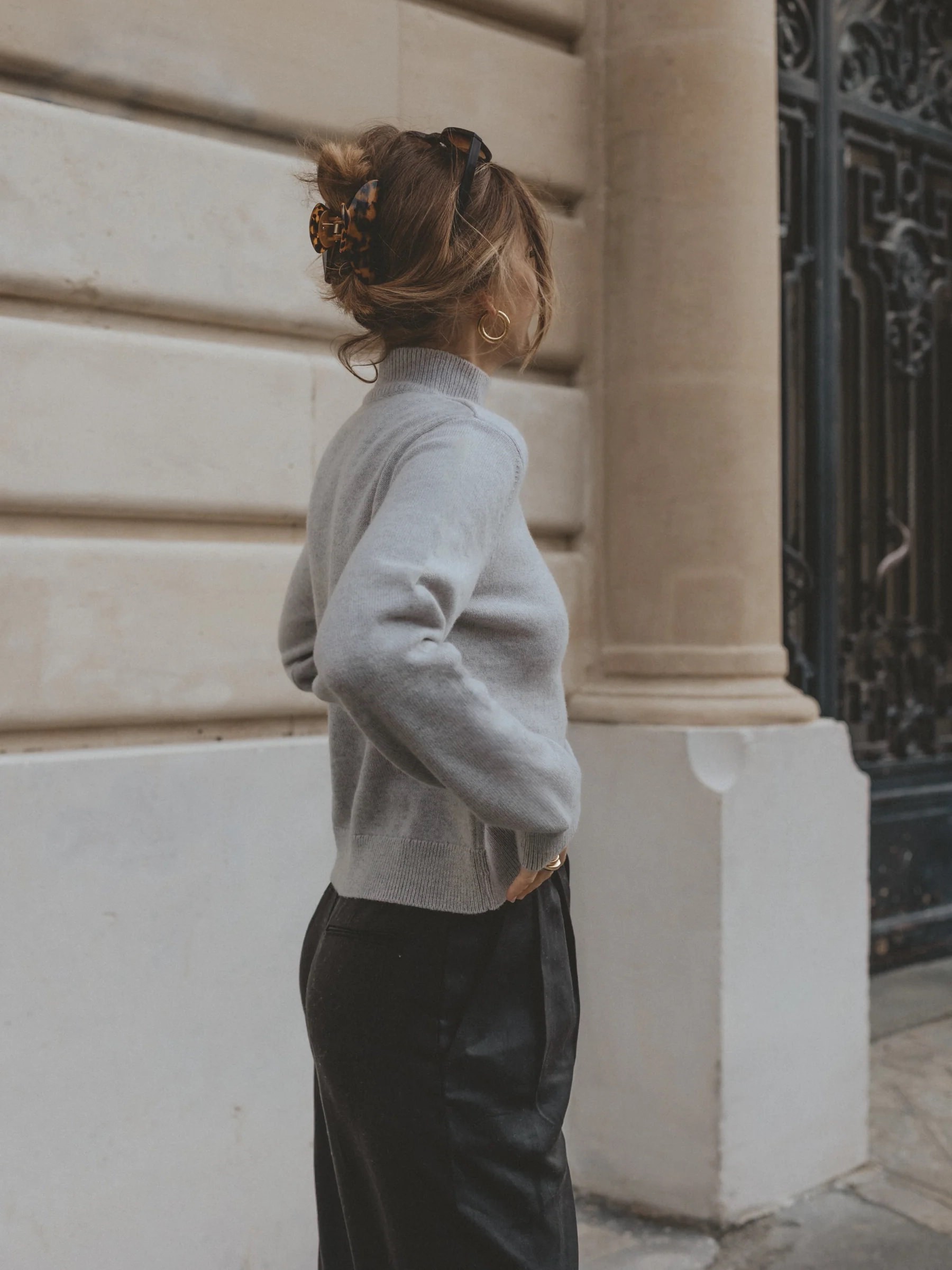 Pullover The Mock Neck Sweater light grey Pura
