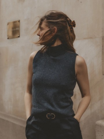 Pullunder The Mock Neck Tank dark grey Pura