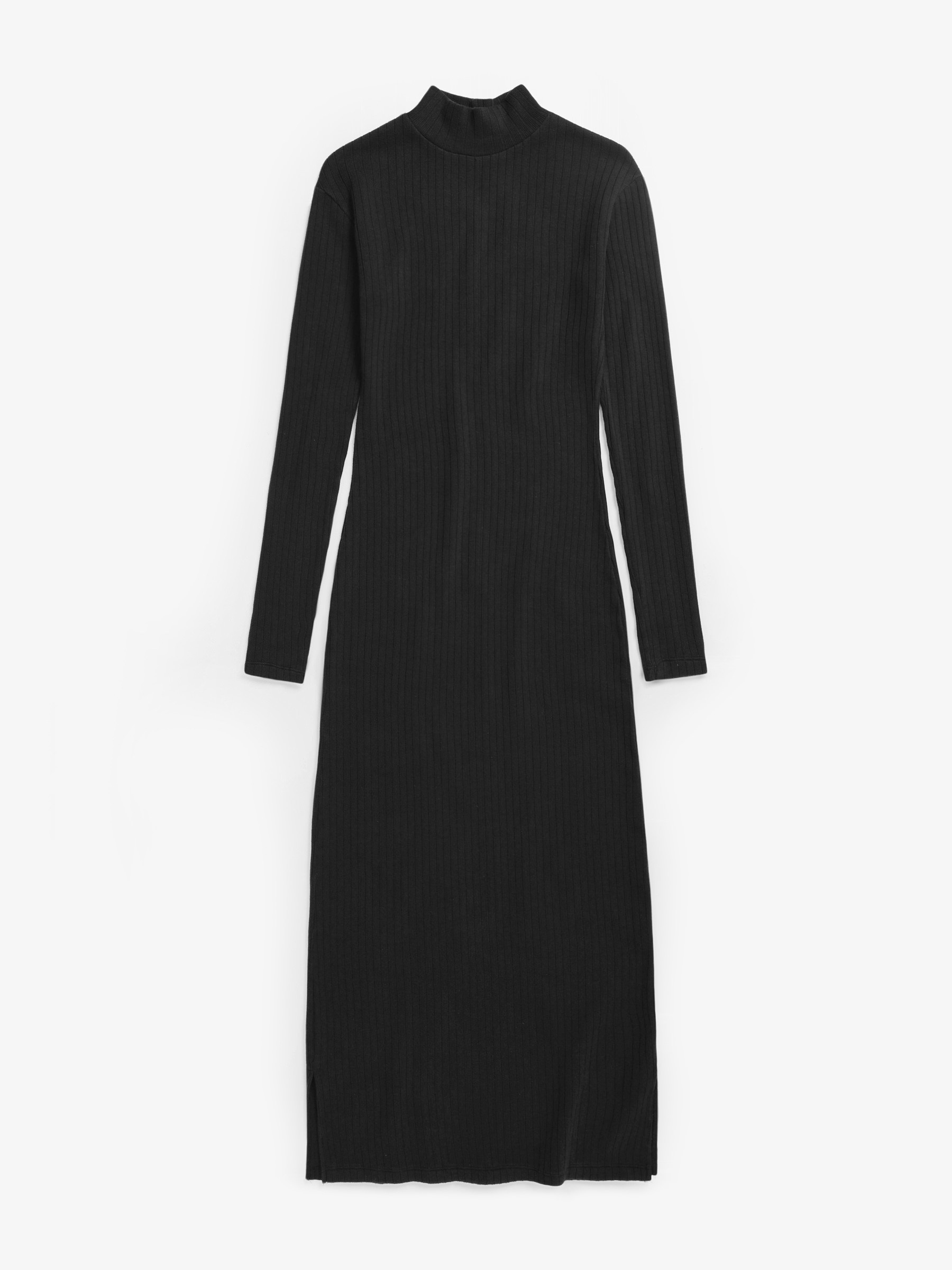 Kleid Heavy Ribbed Mock-Neck Dress true black Rotholz