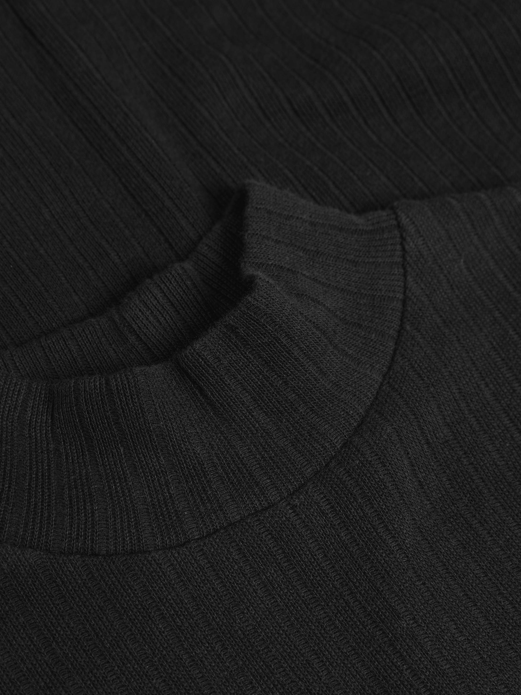 Kleid Heavy Ribbed Mock-Neck Dress true black Rotholz