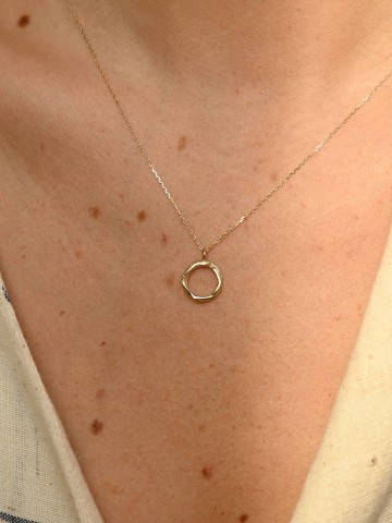 Halskette Organic Circle Pendant Necklace 9ct gold Wild Fawn