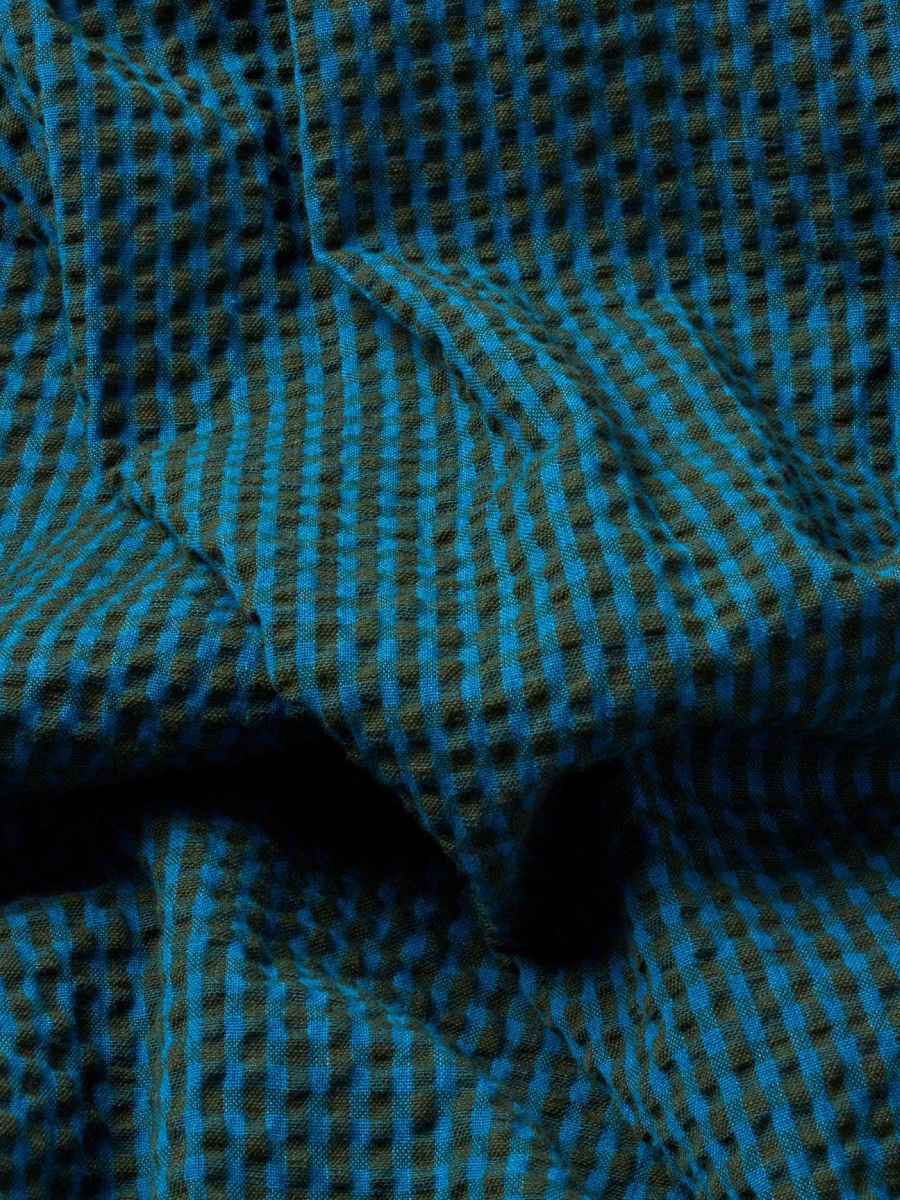 Kleid Amapola Dress bottle green checks seersucker Thinking Mu