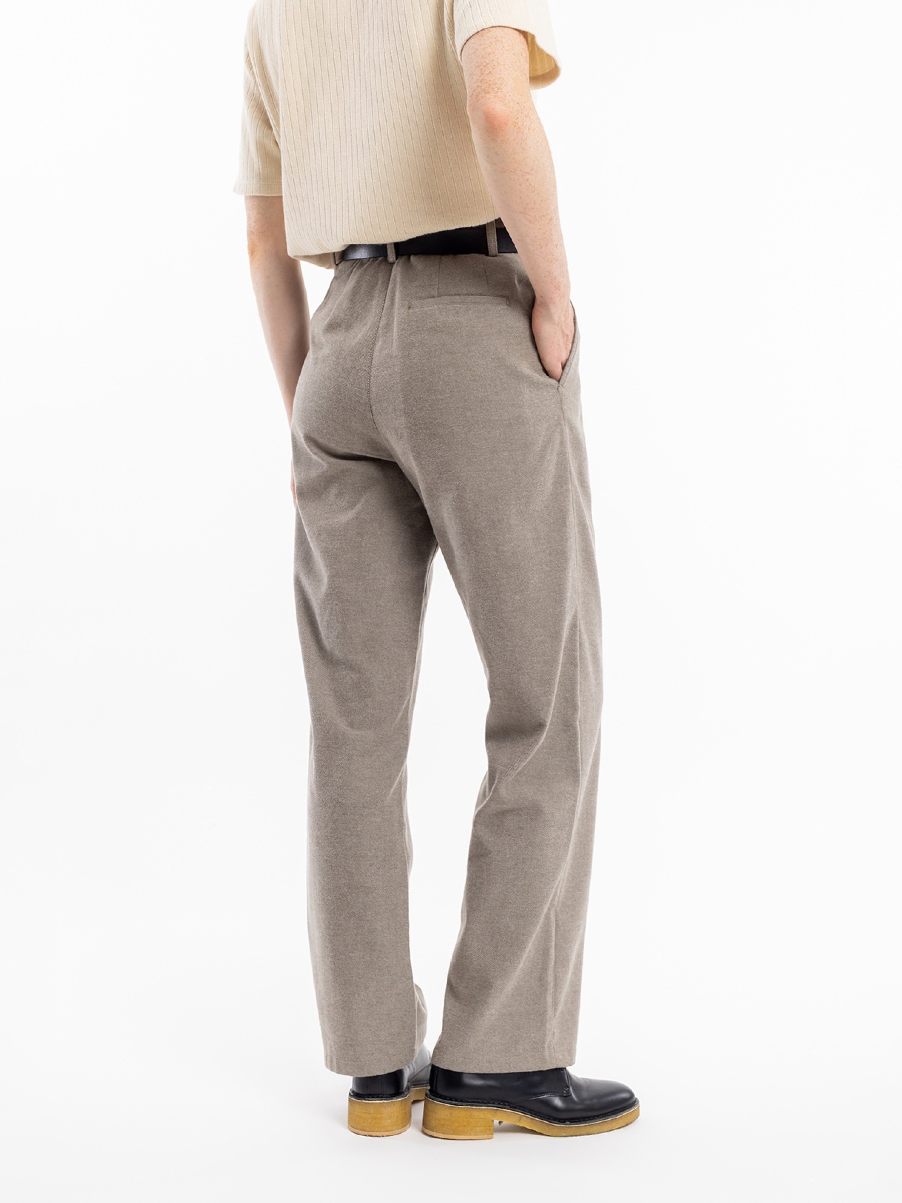 Hose Flannel Pantalone brown speckle Rotholz