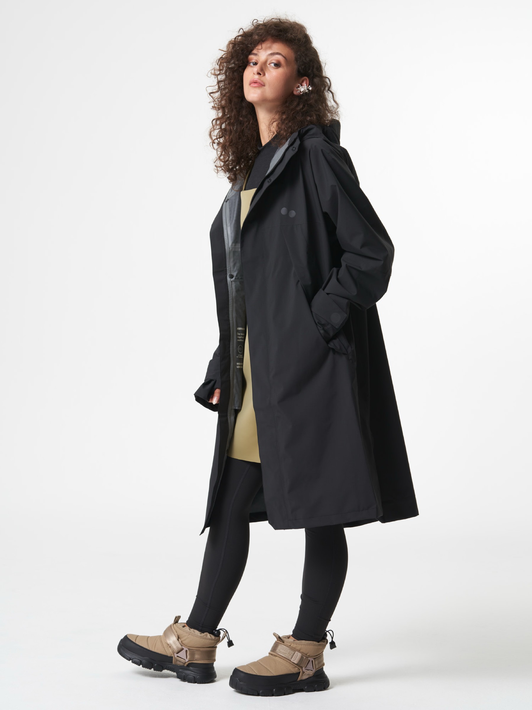 Regenjacke Aestech Parka Unisex peat black pinqponq