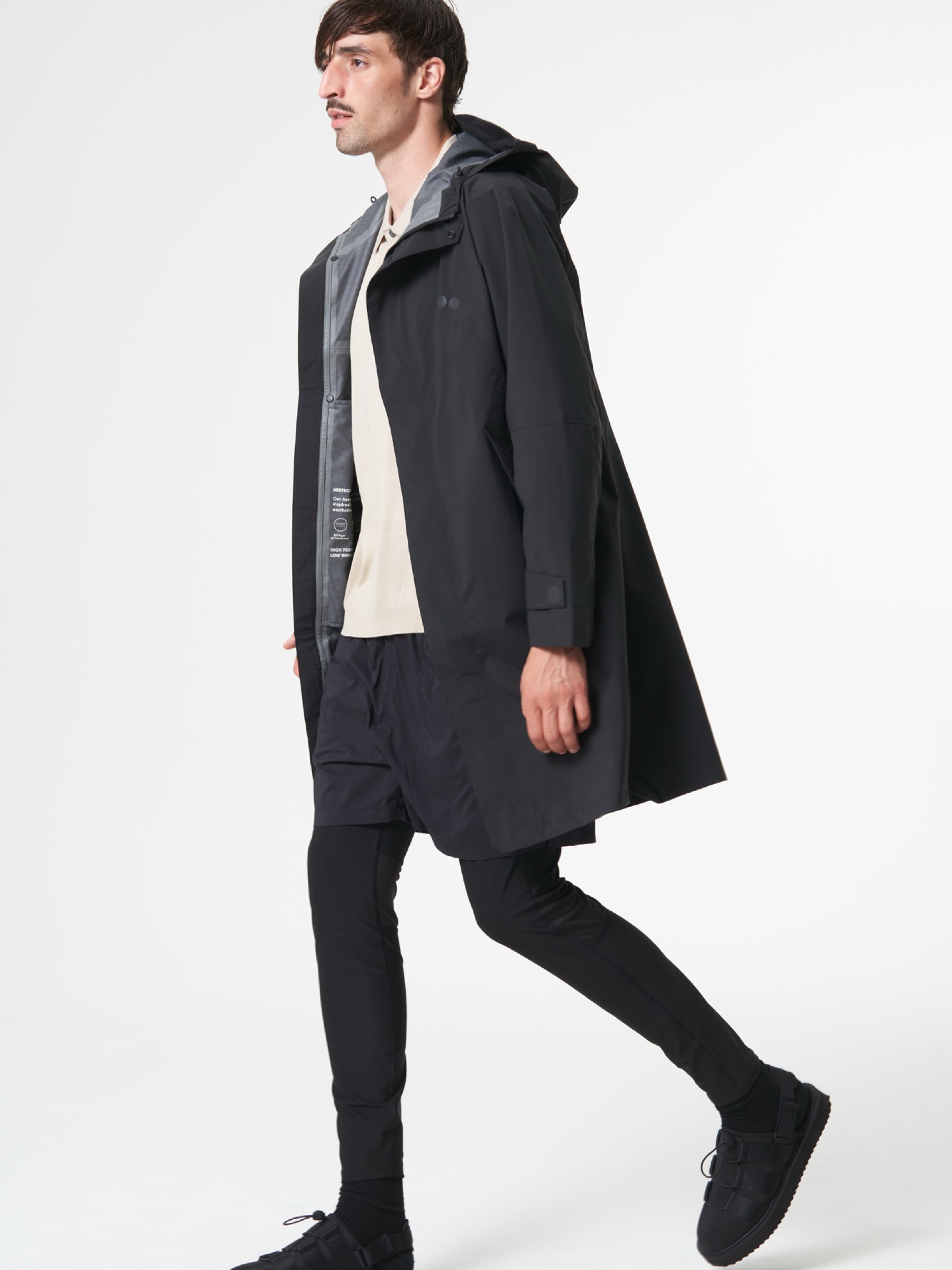 Regenjacke Aestech Parka Unisex peat black pinqponq