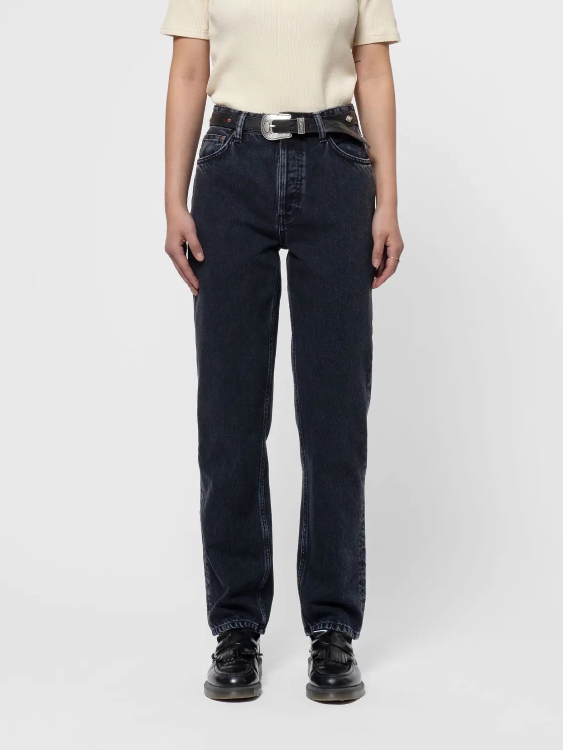 Jeanshose Lofty Lo black vintage Nudie Jeans