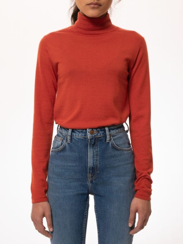 Pullover Vivi Rollneck rosso Nudie Jeans