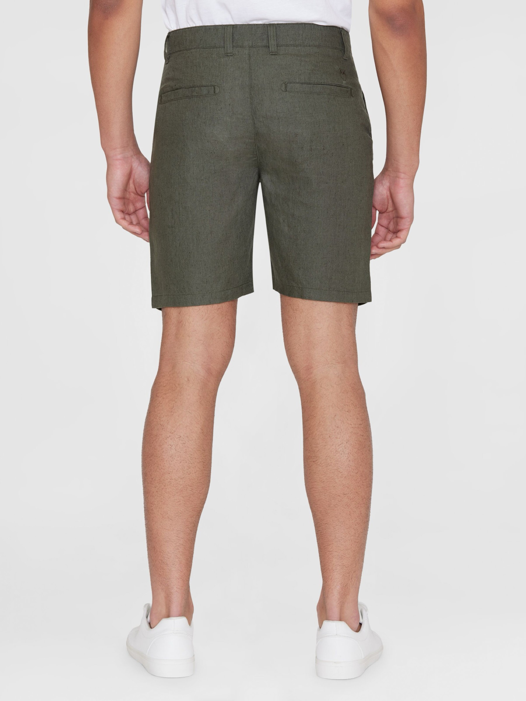 Hose Chuck Regular Linen Shorts burned olive Knowledge Cotton Apparel