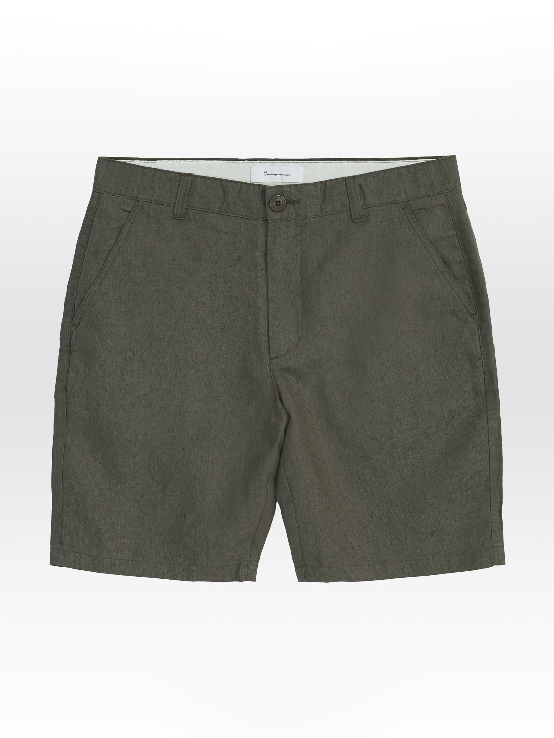 Hose Chuck Regular Linen Shorts burned olive Knowledge Cotton Apparel