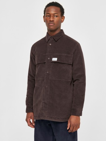 Hemd Corduroy Overshirt chocolate plum Knowledge Cotton Apparel