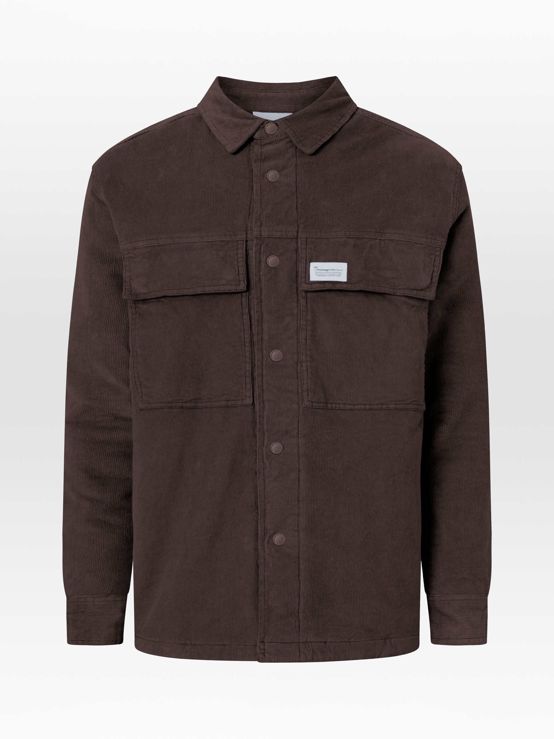 Hemd Corduroy Overshirt chocolate plum Knowledge Cotton Apparel
