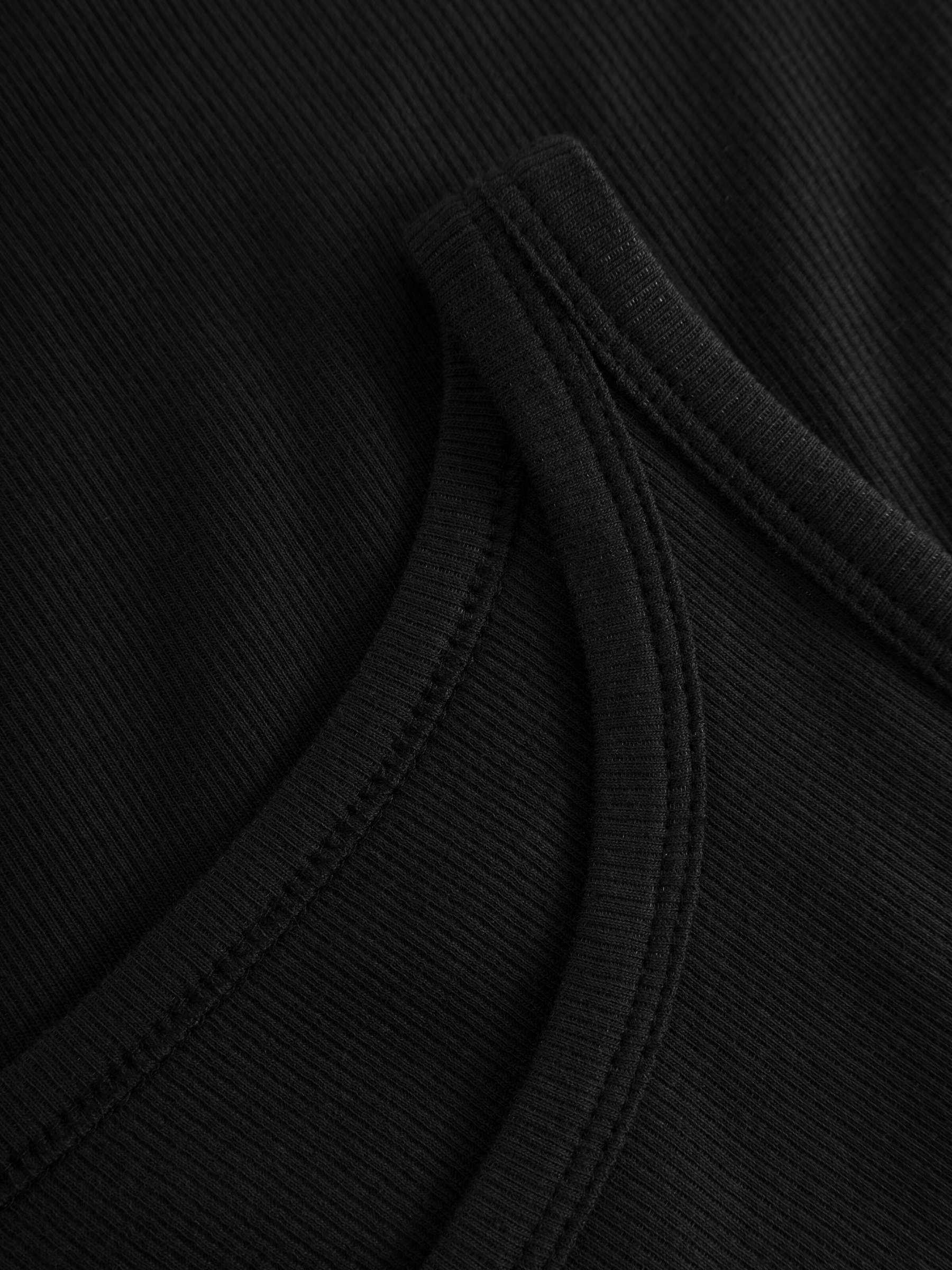 Racer Rib Top black jet Knowledge Cotton Apparel
