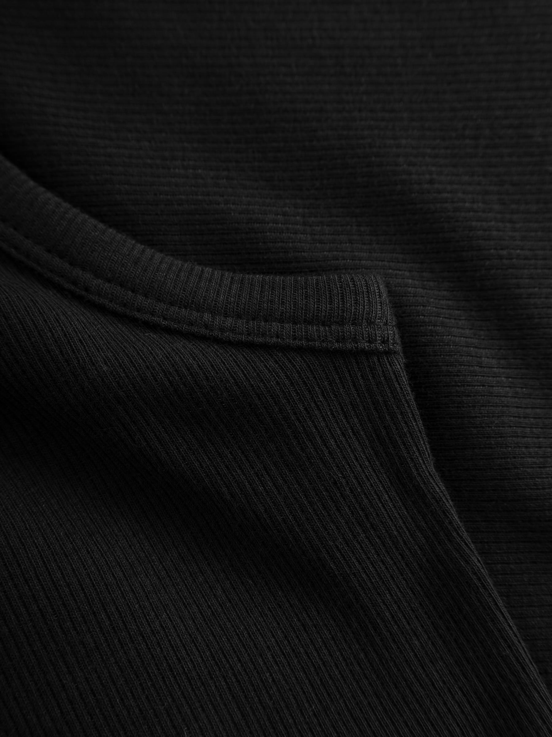 Racer Rib Top black jet Knowledge Cotton Apparel
