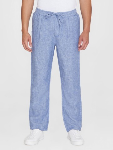 Hose Fig Loose Linen Pant moonlight blue Knowledge Cotton Apparel
