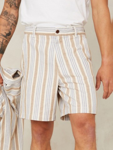Shorts Cronus ecru hemp stripe Kings of Indigo – K.O.I.