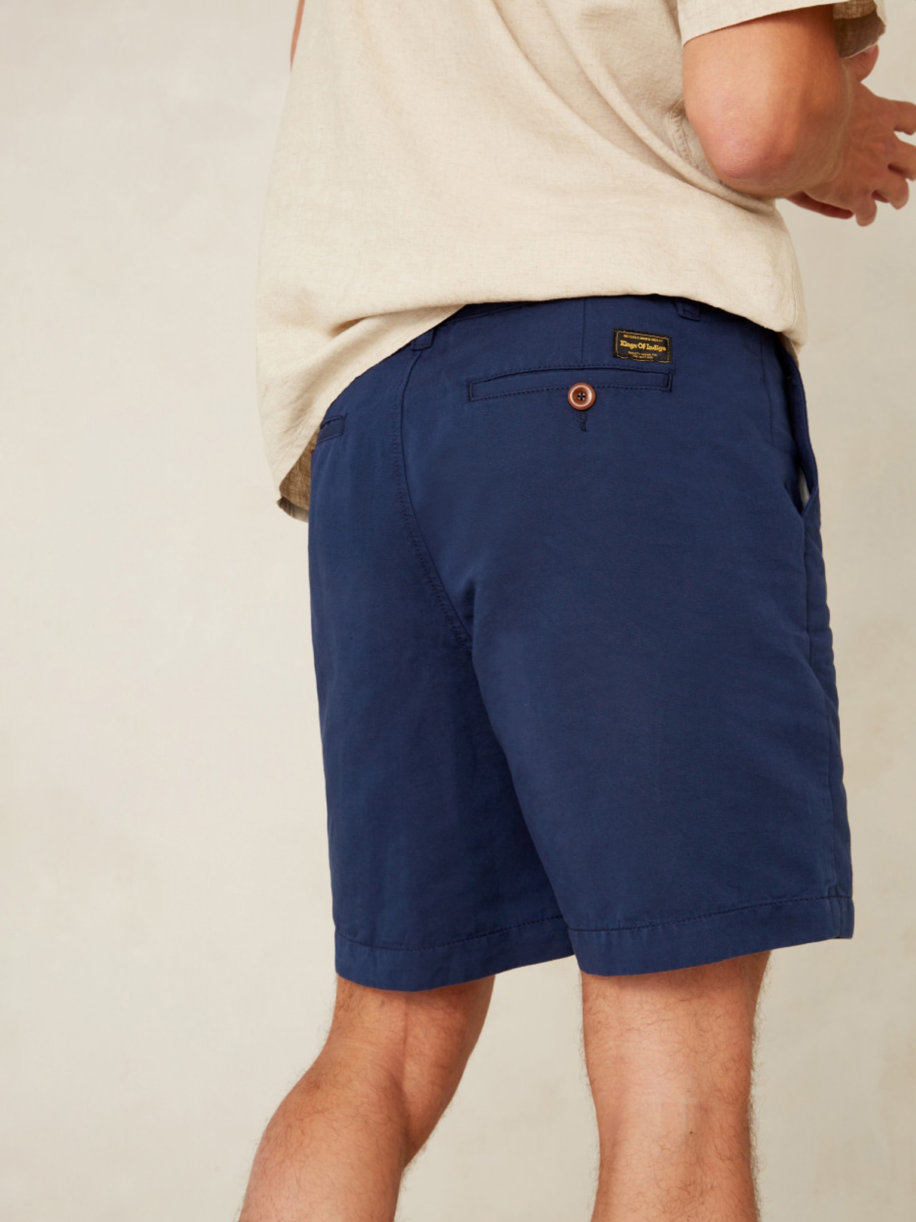 Shorts Cronus worker blue linen mix Kings of Indigo – K.O.I.