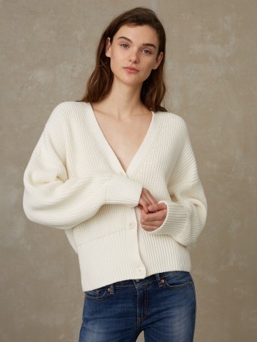 Strickjacke Decima ecru Kings of Indigo – K.O.I.