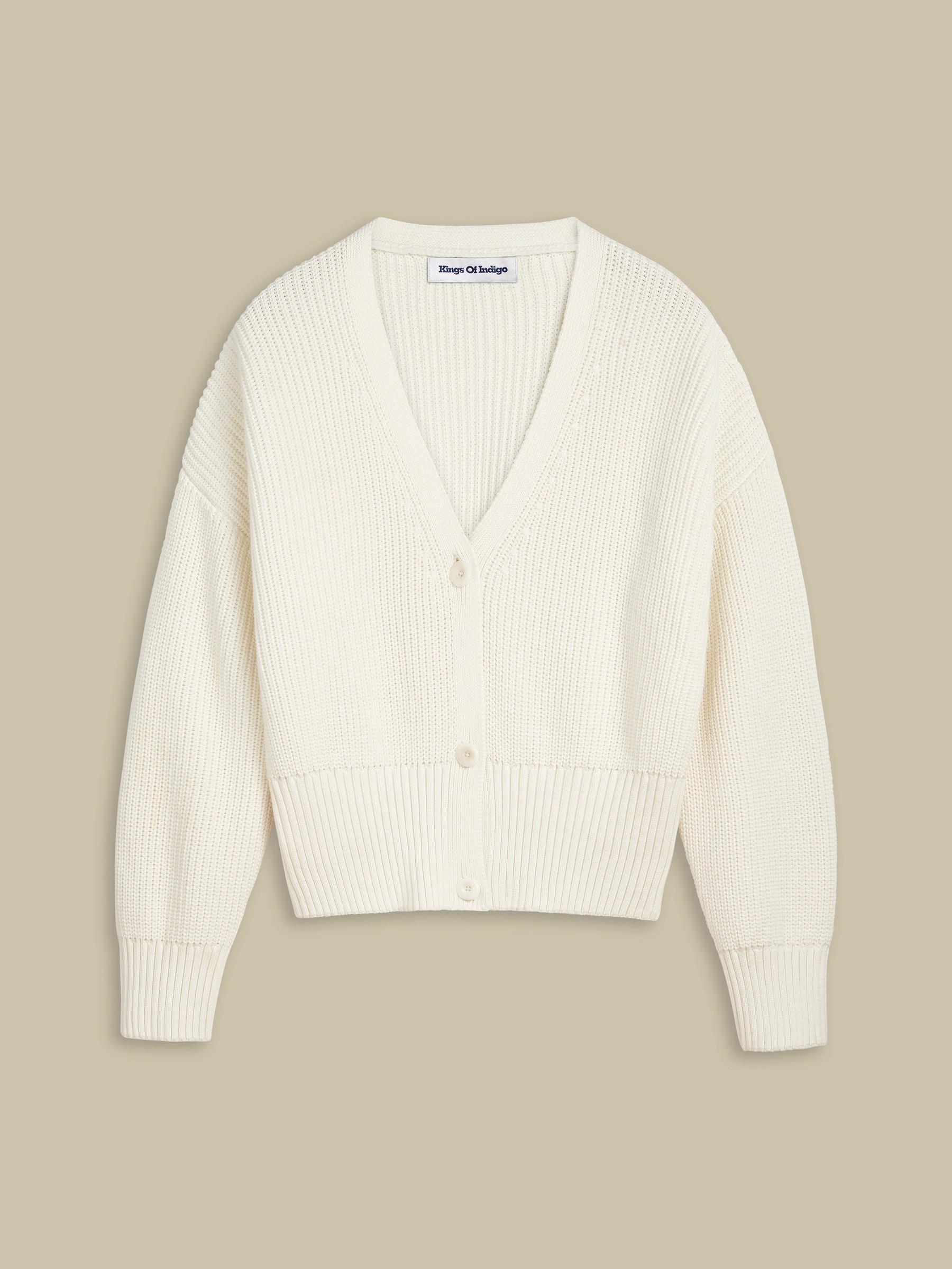 Strickjacke Decima ecru Kings of Indigo – K.O.I.