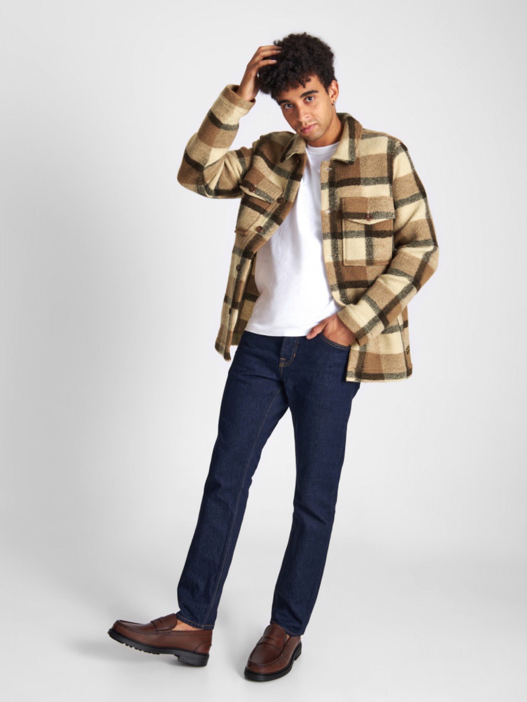 Overshirt Kaiser beige check Kings of Indigo – K.O.I.