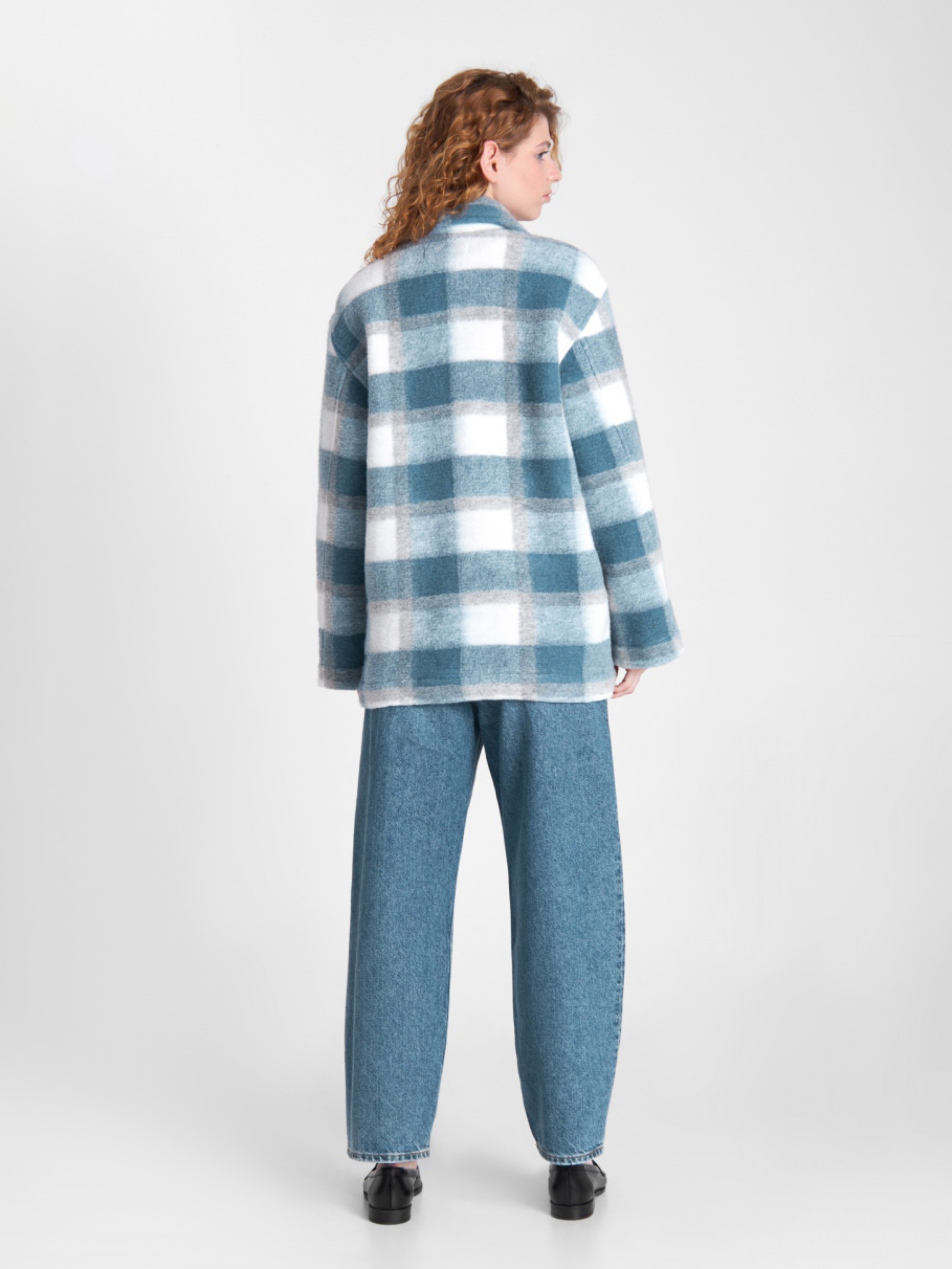 Overshirt Ariko faded blue check Kings of Indigo – K.O.I.