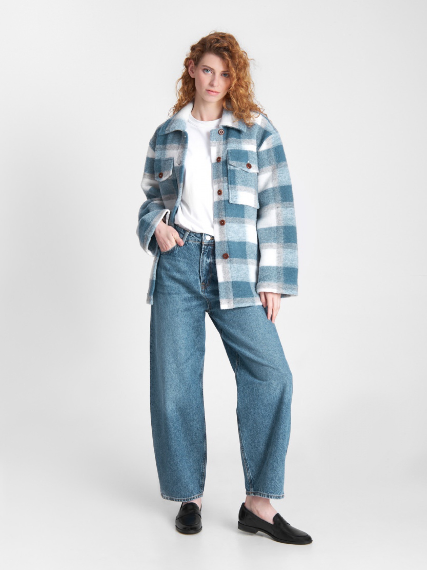 Overshirt Ariko faded blue check Kings of Indigo – K.O.I.