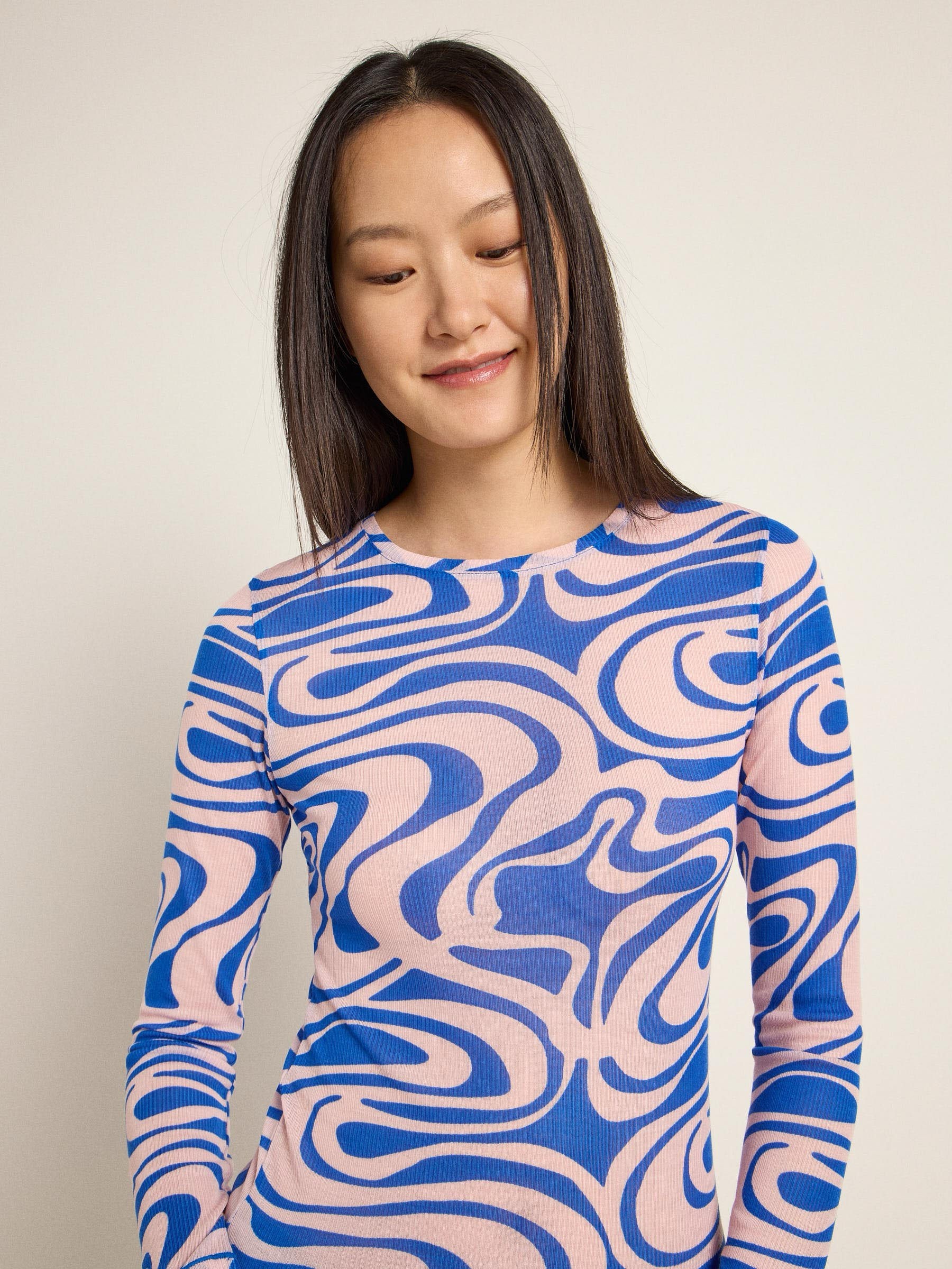 Longsleeve Langarmshirt aus TENCEL print swirl rose Lanius