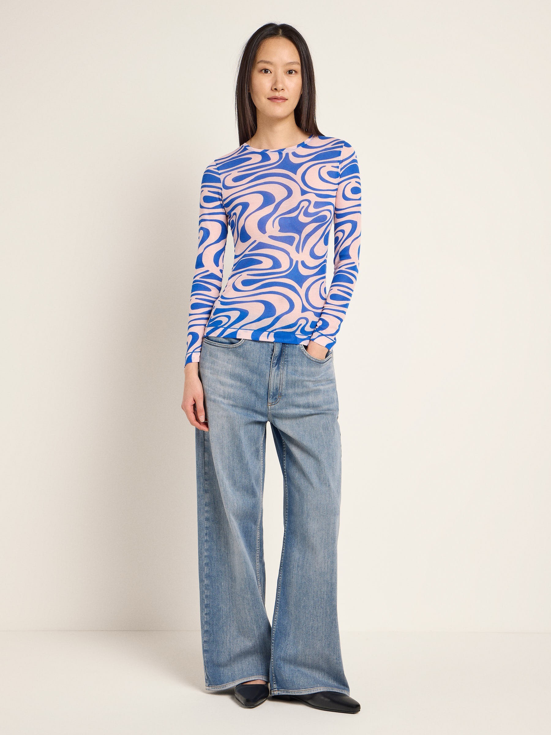 Longsleeve Langarmshirt aus TENCEL print swirl rose Lanius