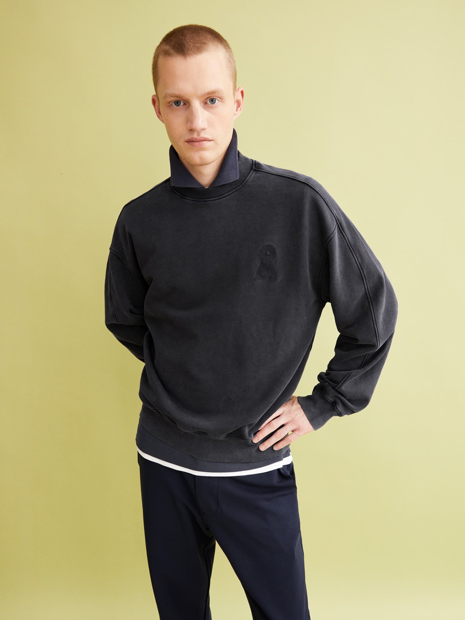 Pullover Emaal Crewneck Gmt Dye black washed Armedangels