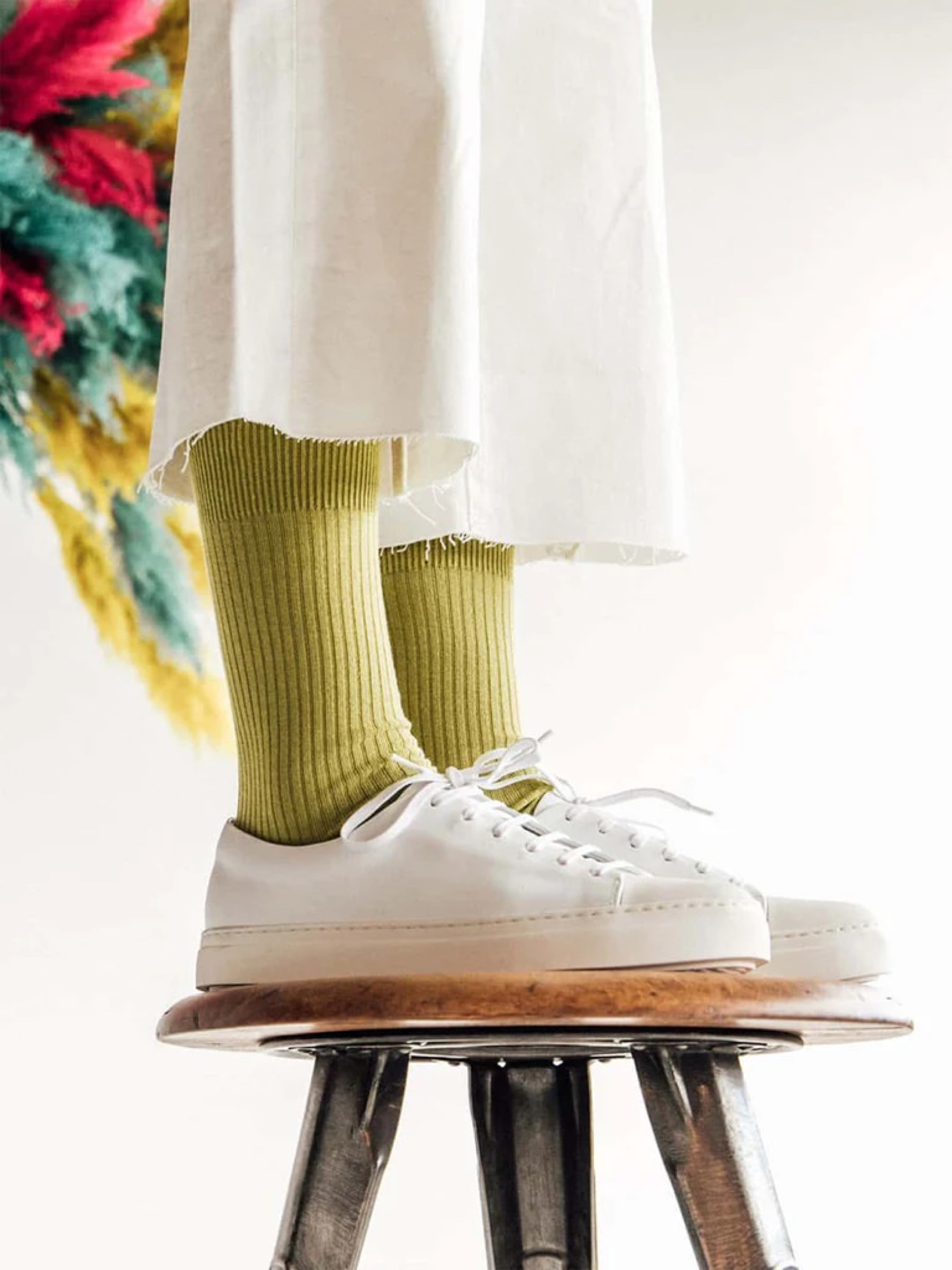 Socken OneColor Ribbed Socks pale green Dilly Socks
