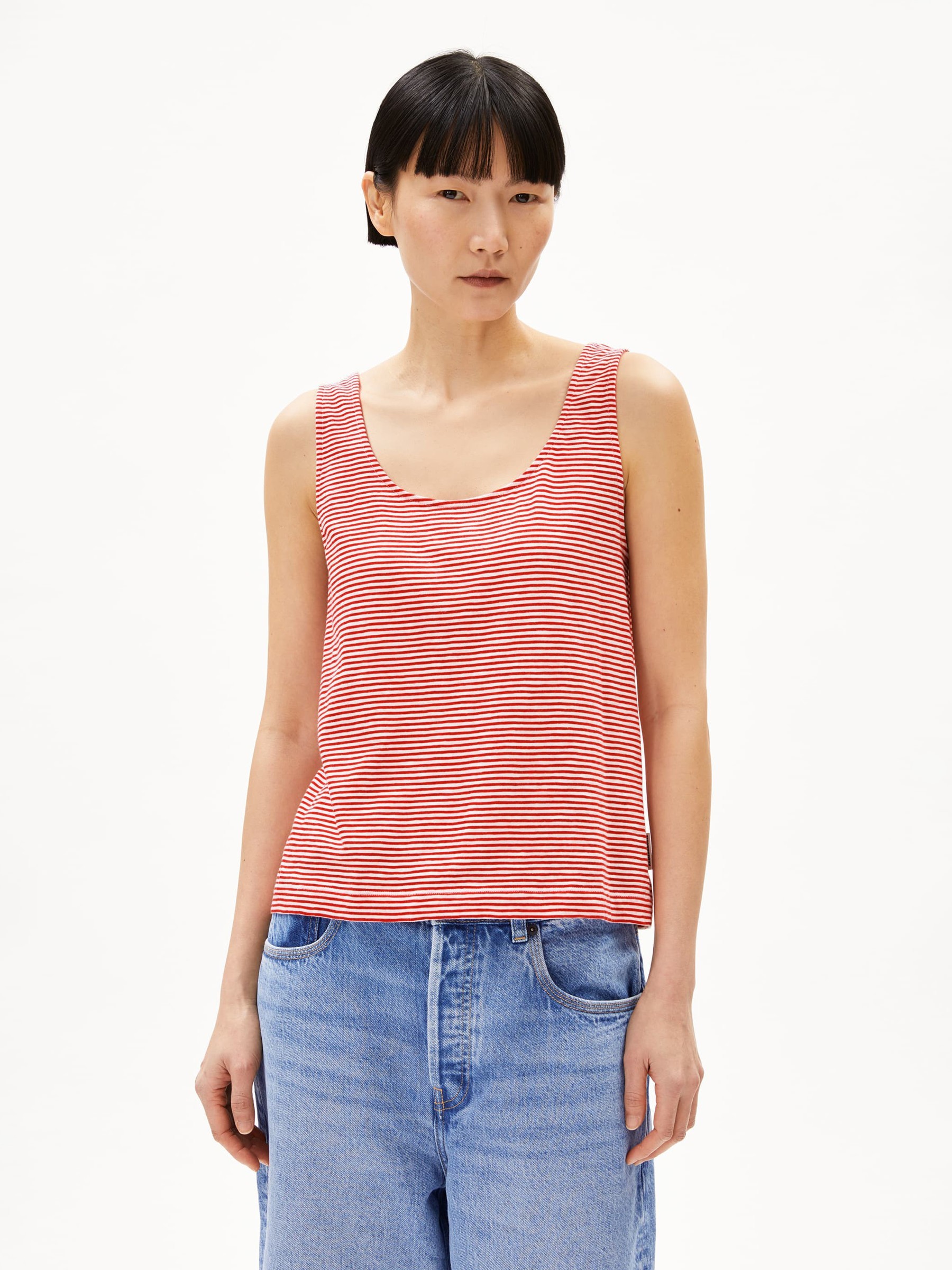 Top Minaami oatmilk-coral blush Armedangels