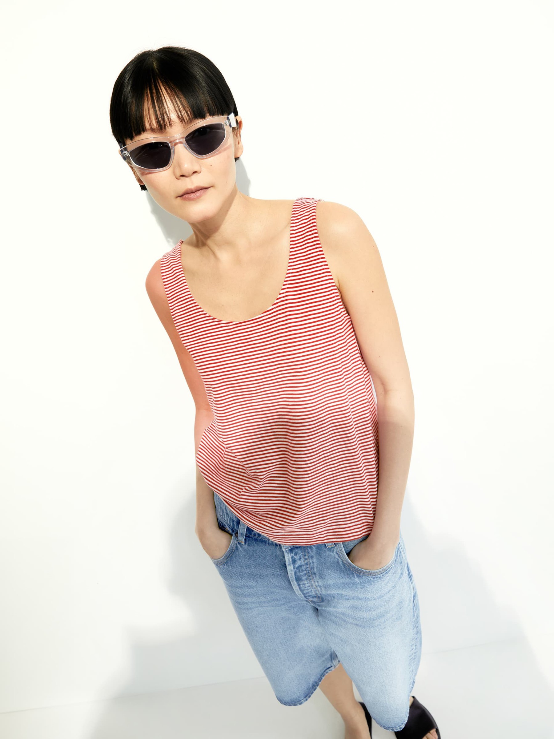 Top Minaami oatmilk-coral blush Armedangels