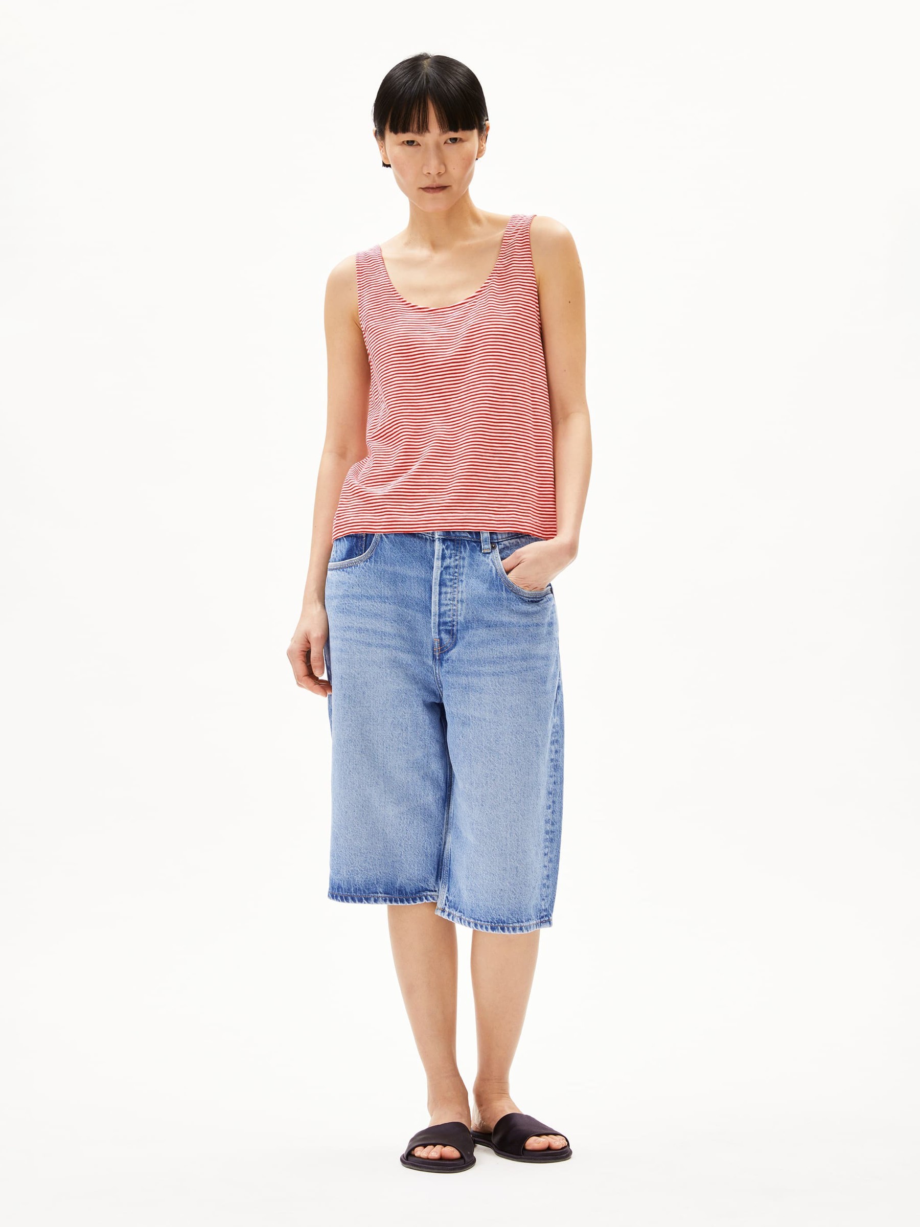 Top Minaami oatmilk-coral blush Armedangels