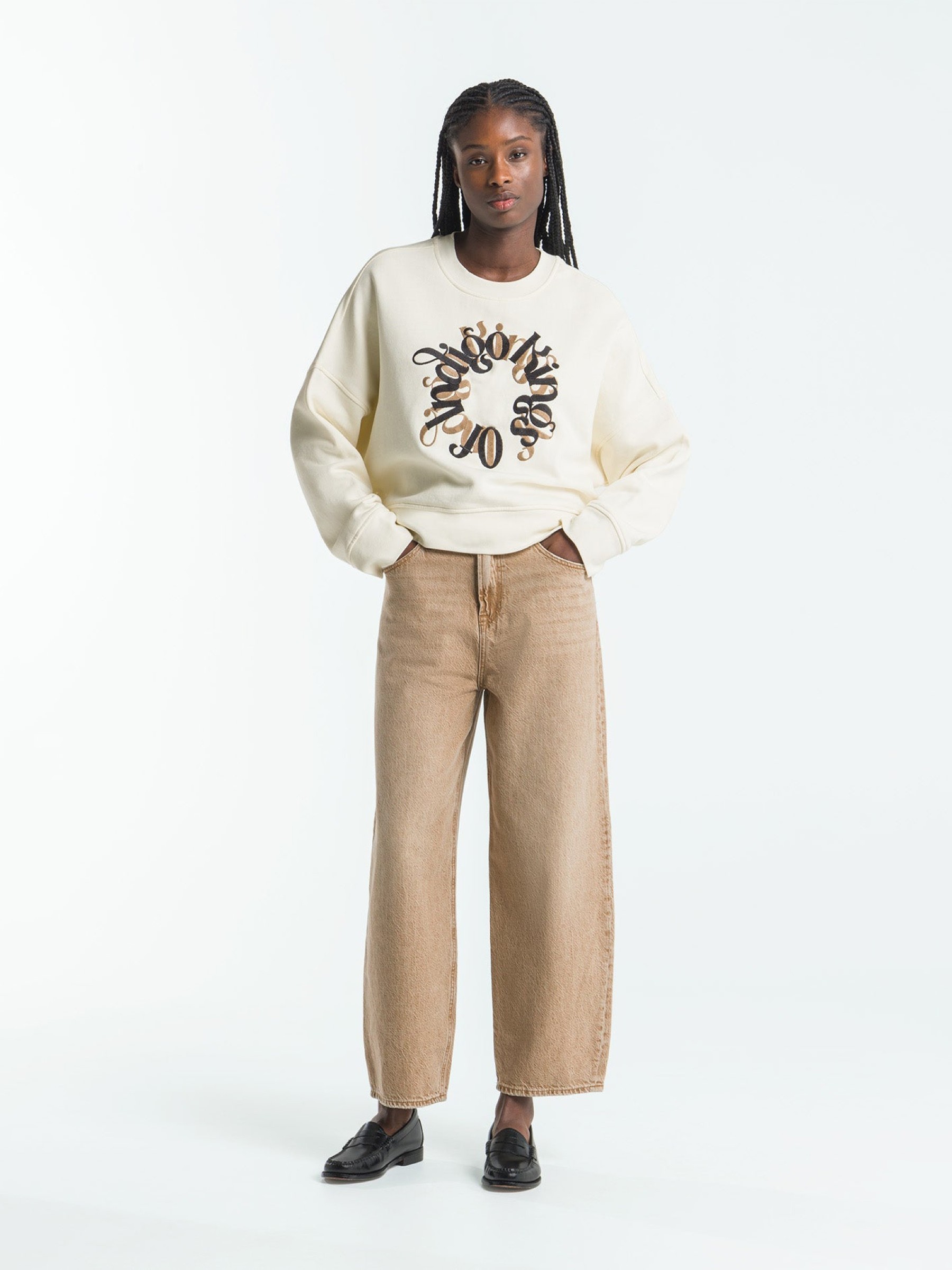 Jeanshose Leila jim dark beige Kings of Indigo – K.O.I.