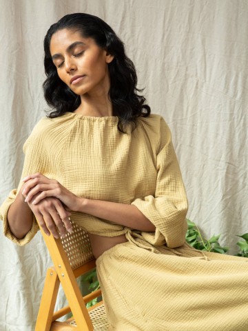 Bluse Cordelia straw Beaumont Organic
