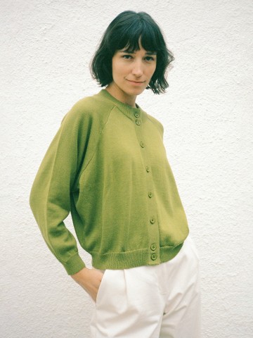 Strickjacke Knit Cardigan Barranco moss green Jungle Folk