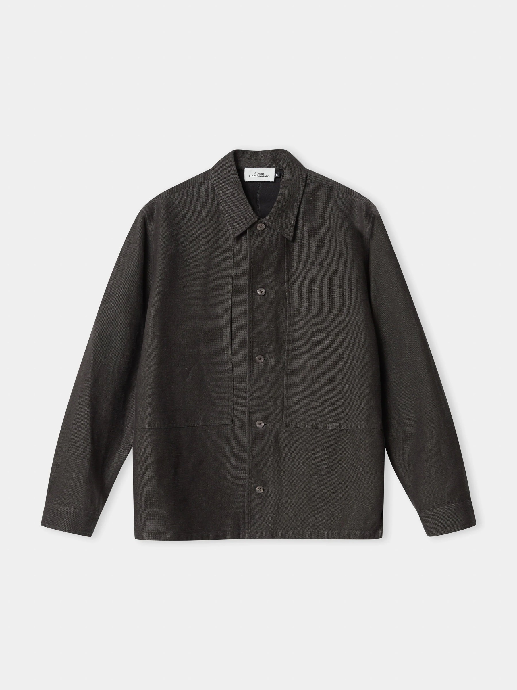 Hemd Owe Overshirt winter linen black olive About Companions