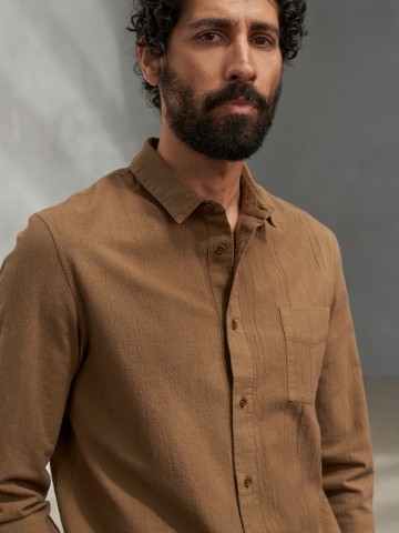 Hemd Simon Shirt eco crincle caramel About Companions