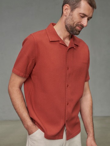 Hemd Kuno Shortsleeve eco crepe rust About Companions
