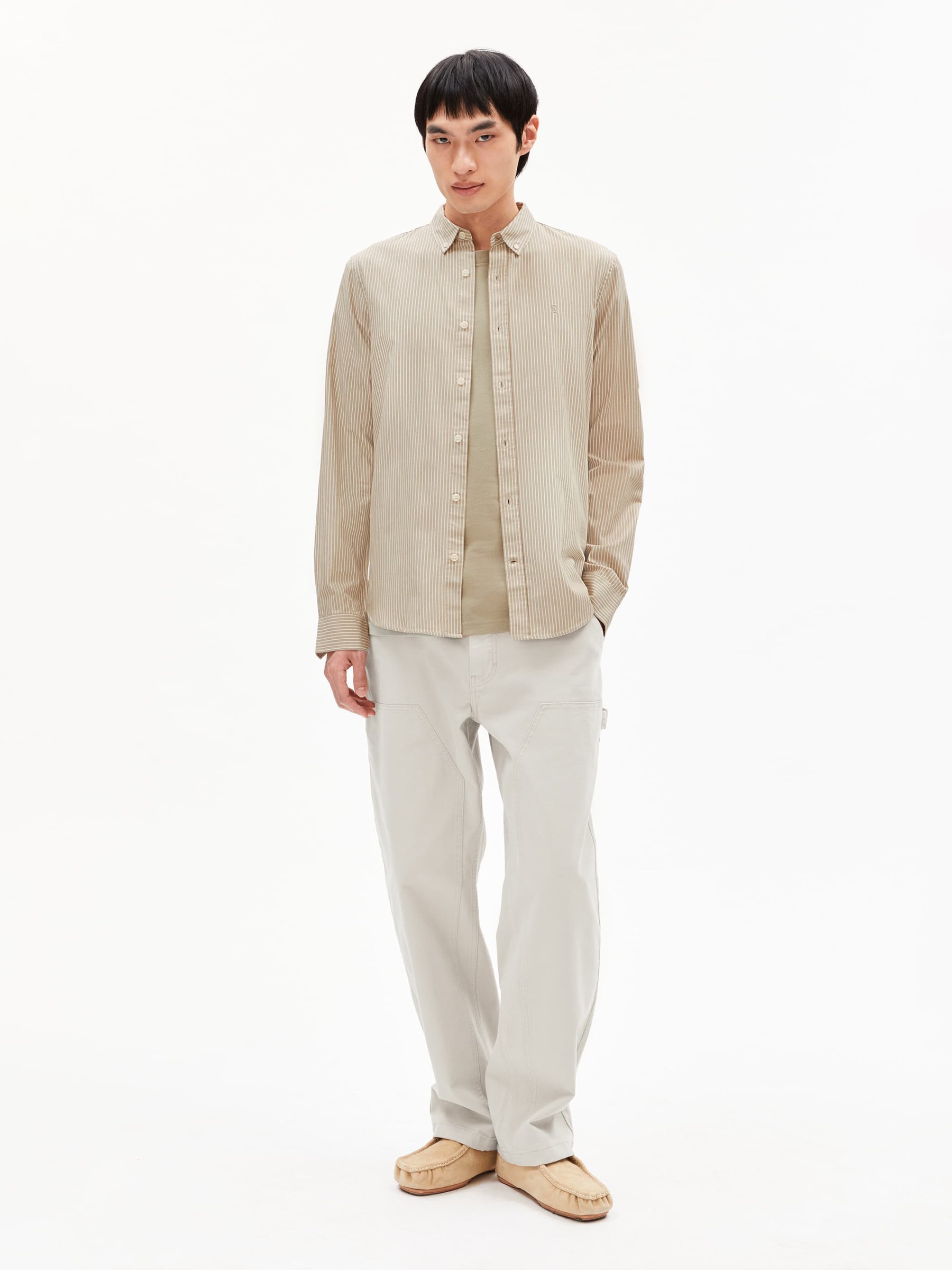 Hemd Quaasa light sage-oatmilk Armedangels