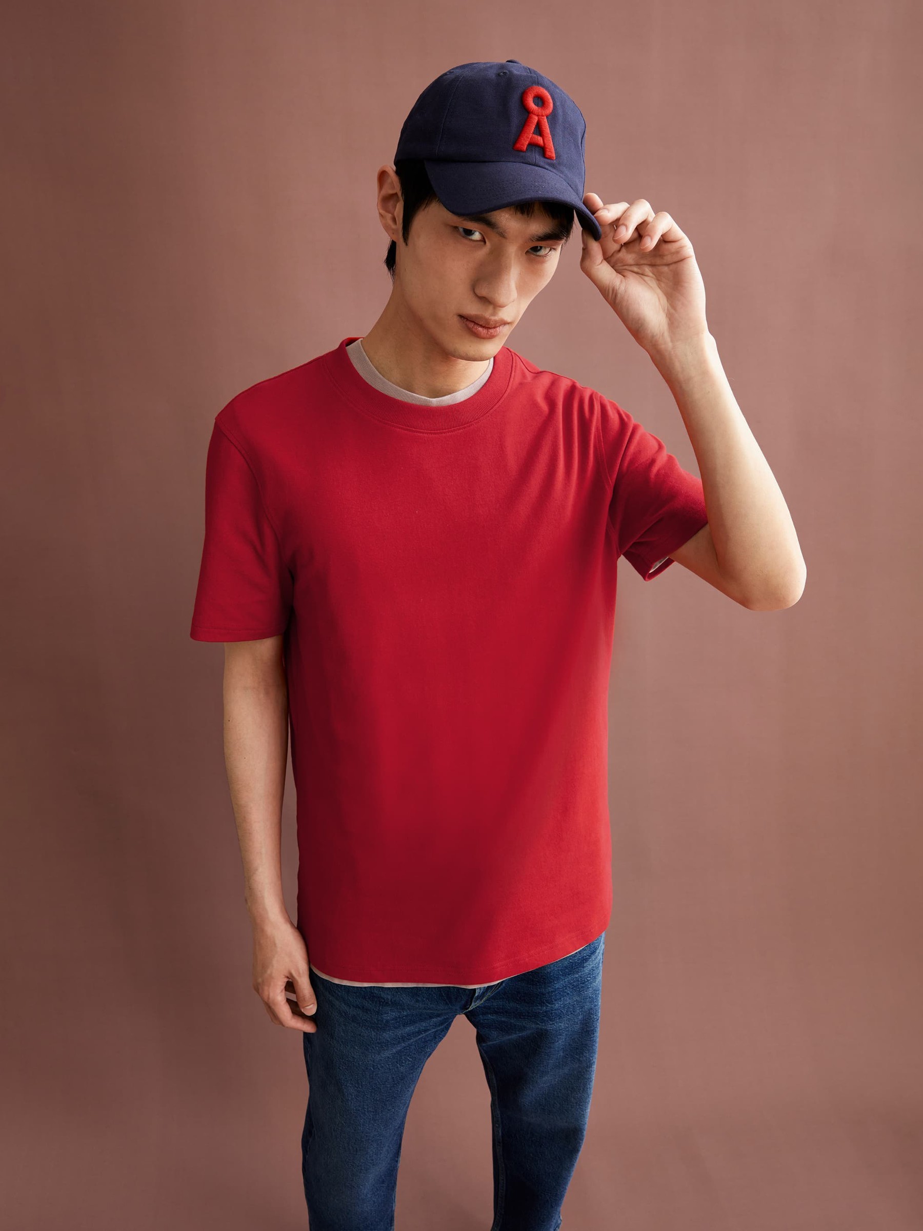 T-Shirt Maarkos scarlet red Armedangels