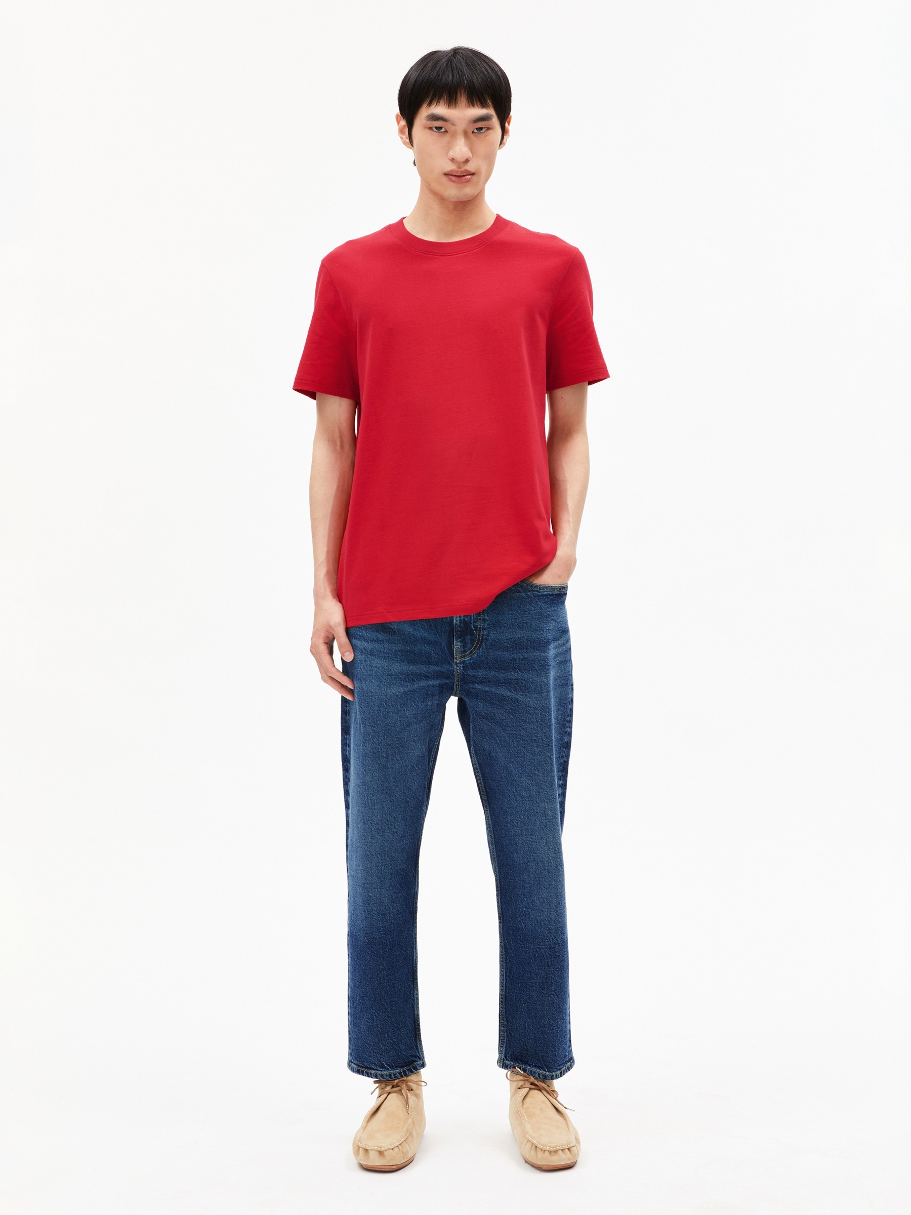 T-Shirt Maarkos scarlet red Armedangels