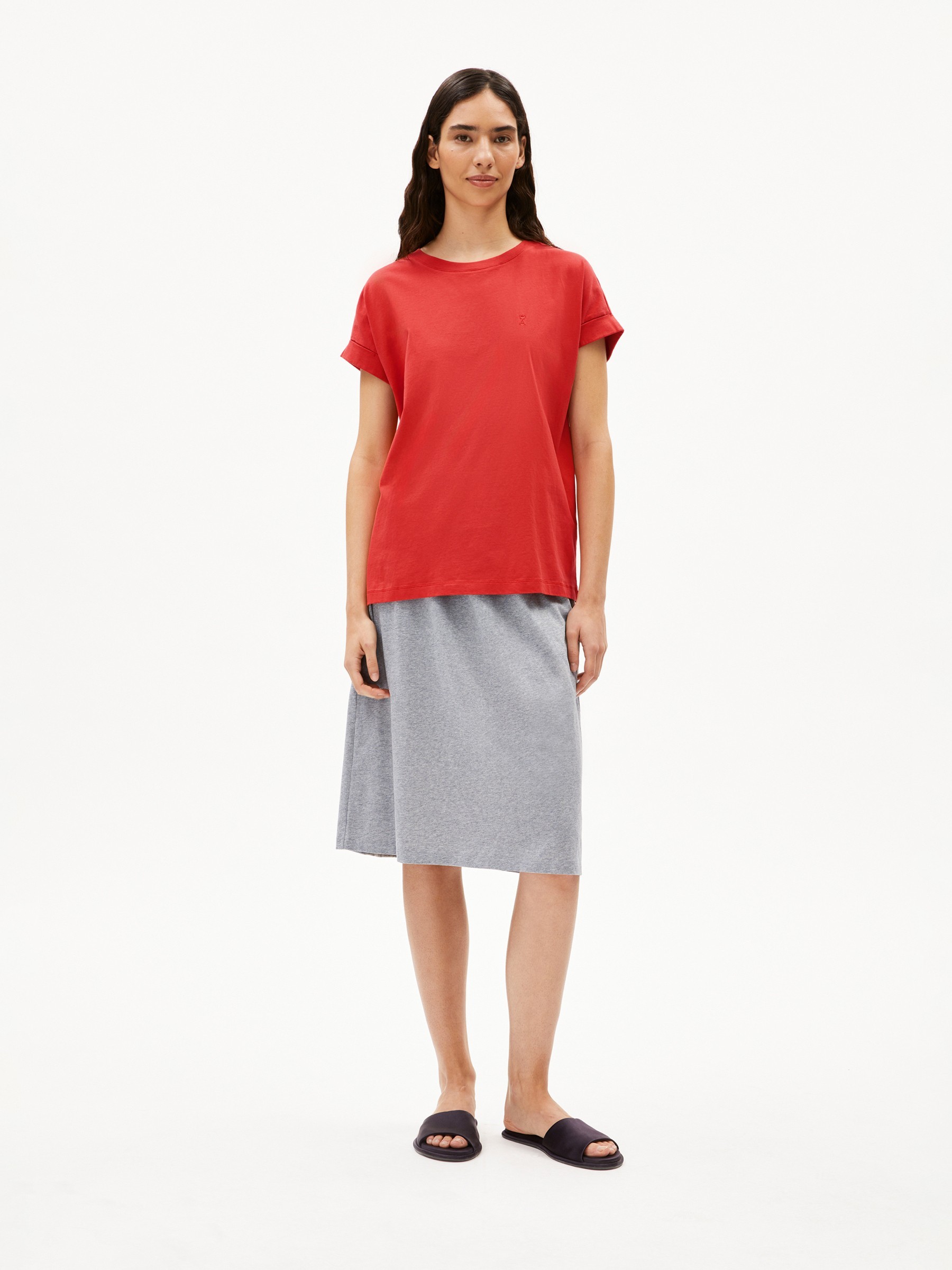T-Shirt Idaara coral blush Armedangels