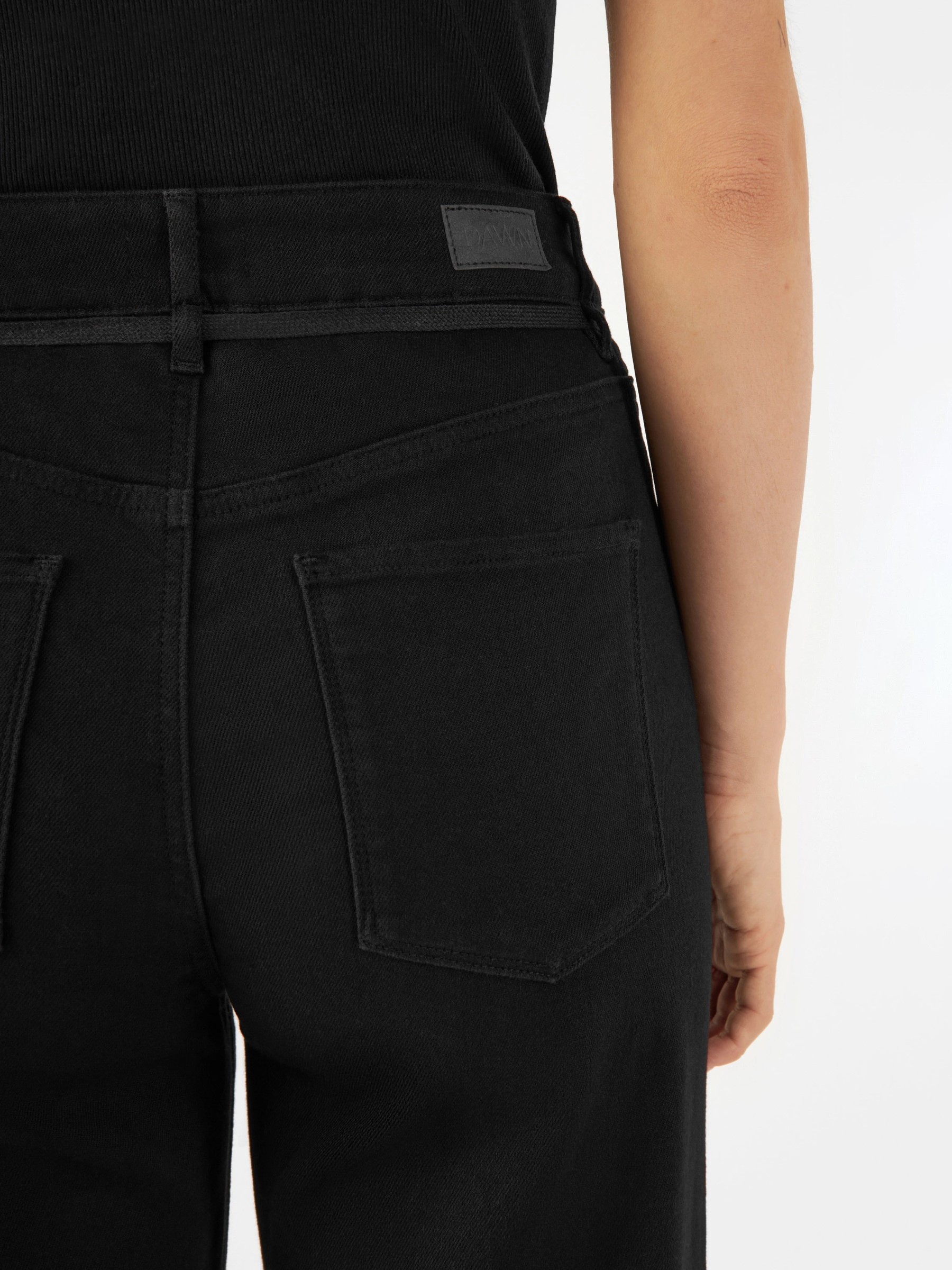 Jeans Hose Dew Flared French Pocket stay black Dawn Denim