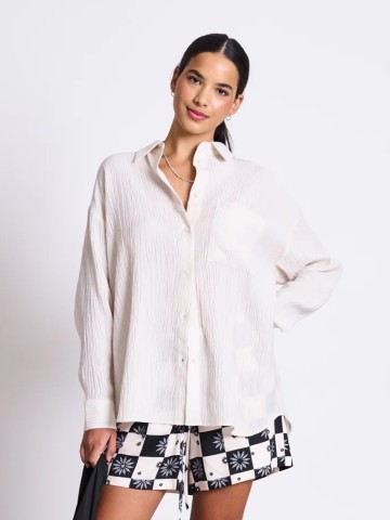Bluse Crinkle Shirt Skur offwhite Jan 'n June