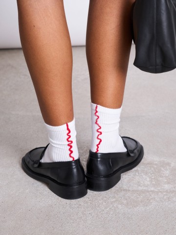 Socken Overlock Socks white cherry red Jan 'n June